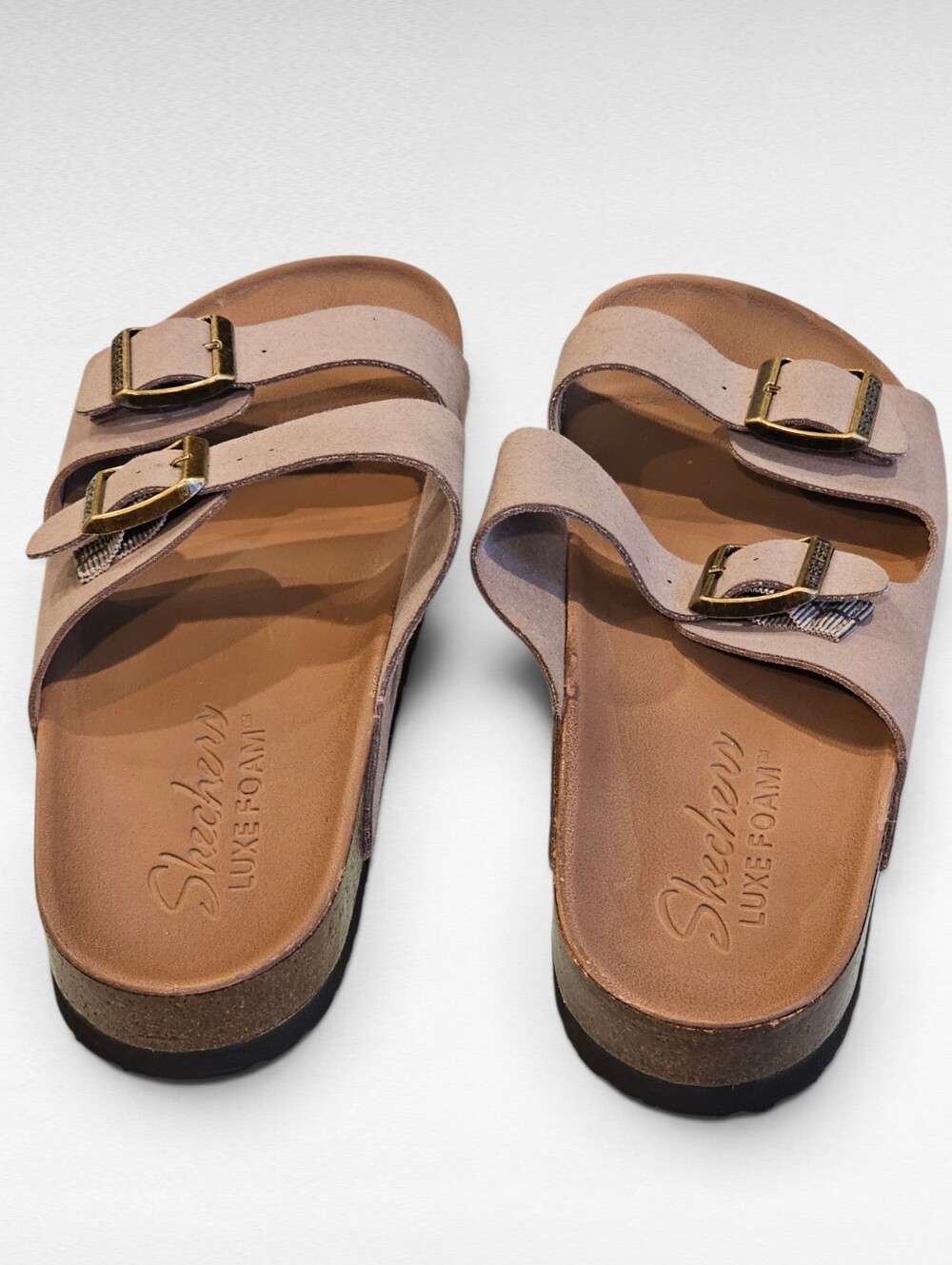 Skechers Two Strap Sandals Taupe Size 8 - Picture 12 of 15